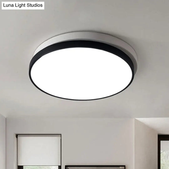 Modern Metal Flush Mount Ceiling Light Fixture With Led Acrylic Shade - Black 11/15/19 Diameter / 11