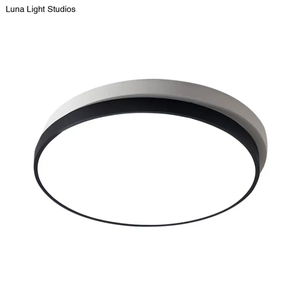 Modern Metal Flush Mount Ceiling Light Fixture With Led Acrylic Shade - Black 11/15/19 Diameter
