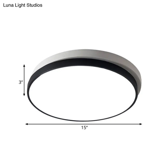 Modern Metal Flush Mount Ceiling Light Fixture With Led Acrylic Shade - Black 11/15/19 Diameter