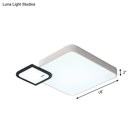 Modern Metal Flush Mount Ceiling Light For Living Room - White/Black Led Warm/White 18’/21.5’ Wide