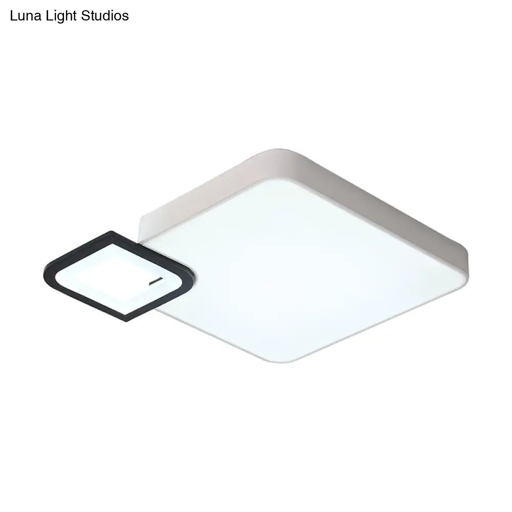 Modern Metal Flush Mount Ceiling Light For Living Room - White/Black Led Warm/White 18’/21.5’ Wide