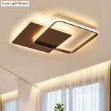 Modern Metal Flush Mount Led Ceiling Light In White/Coffee With Adjustable Warm/White/Natural