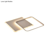 Modern Metal Flush Mount Led Ceiling Light In White/Coffee With Adjustable Warm/White/Natural