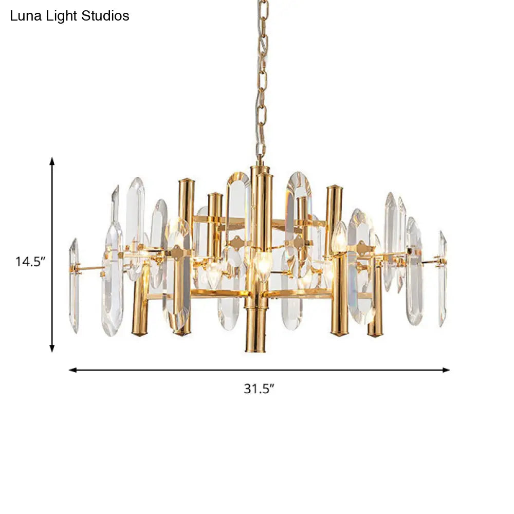 Modern Metal Frame Gold Chandelier Light Fixture 8/10 Lights 23.5’’/31.5’’ Wide