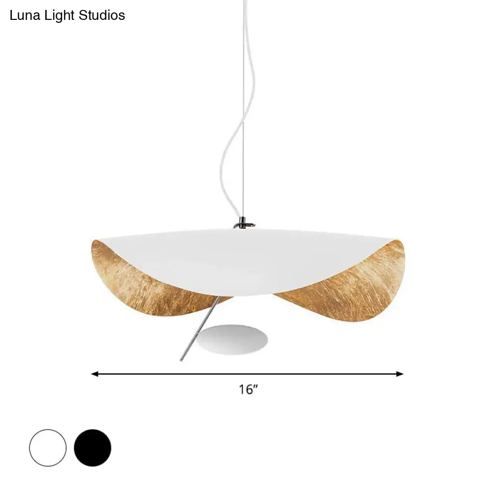 Modern Metal Geometric Pendant Light Kit - 16/23.5 Wide 1 White/Black Down Lighting For Living Room