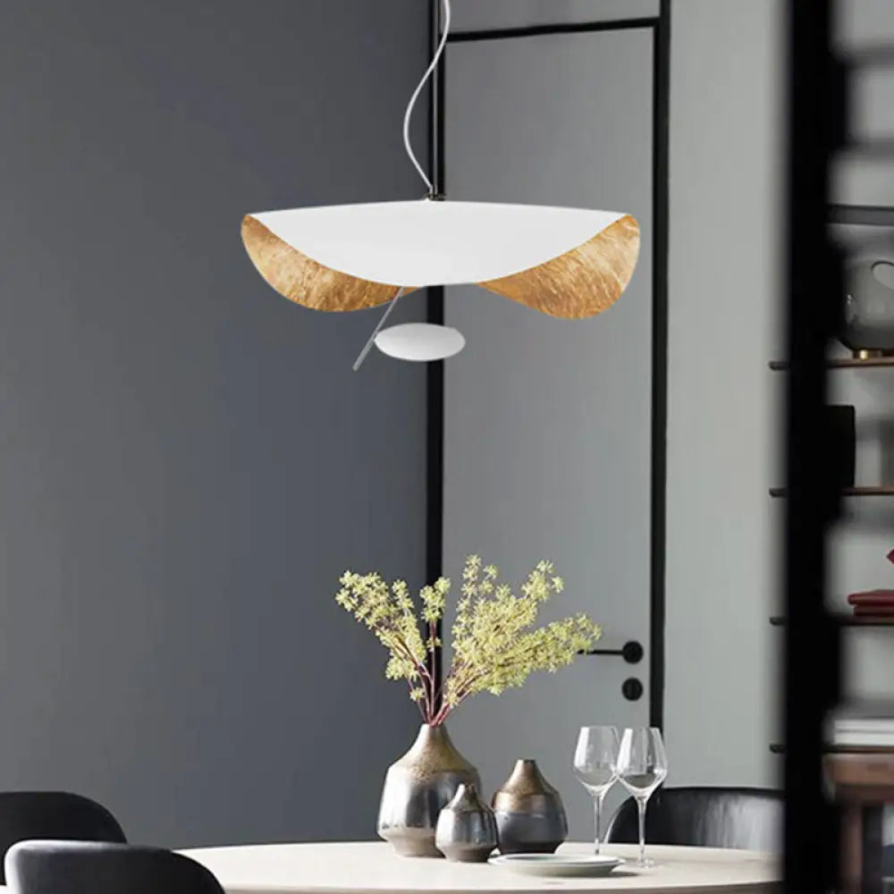 Modern Metal Geometric Pendant Light Kit - 16’’/23.5’’ Wide White/Black Down Lighting For