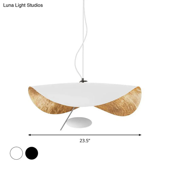 Modern Metal Geometric Pendant Light Kit - 16’’/23.5’’ Wide White/Black Down Lighting For