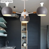 Modern Metal Globe Chandelier - 3-Light Hanging Light For Dining Table