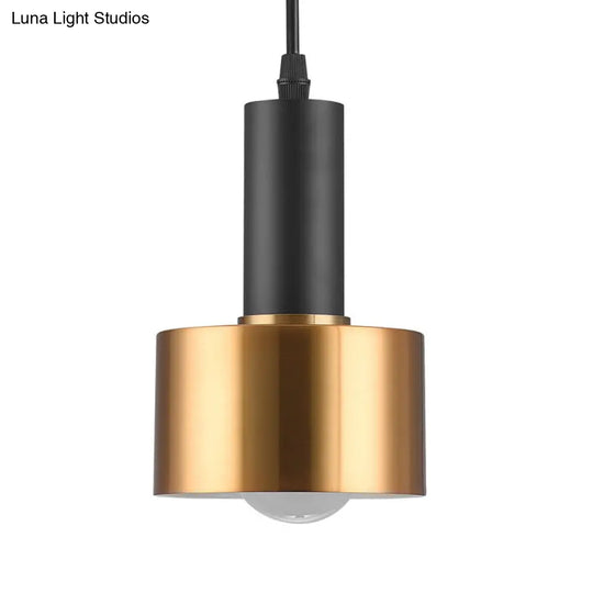 Modern Grenade Shaped Metal Pendant Light With 1 Bulb Black-Brass Finish