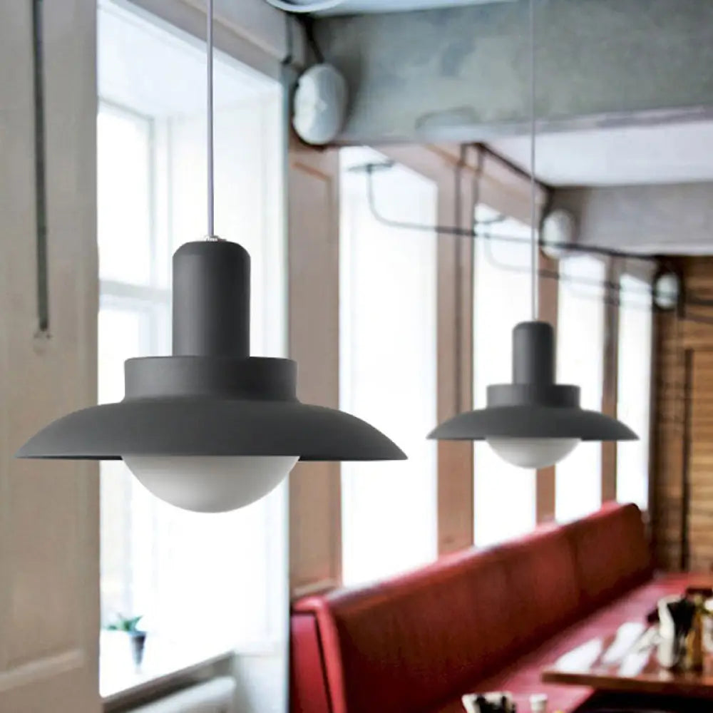 Modern Metal Hanging Light With 1 Grey Head And Warm/White / Warm