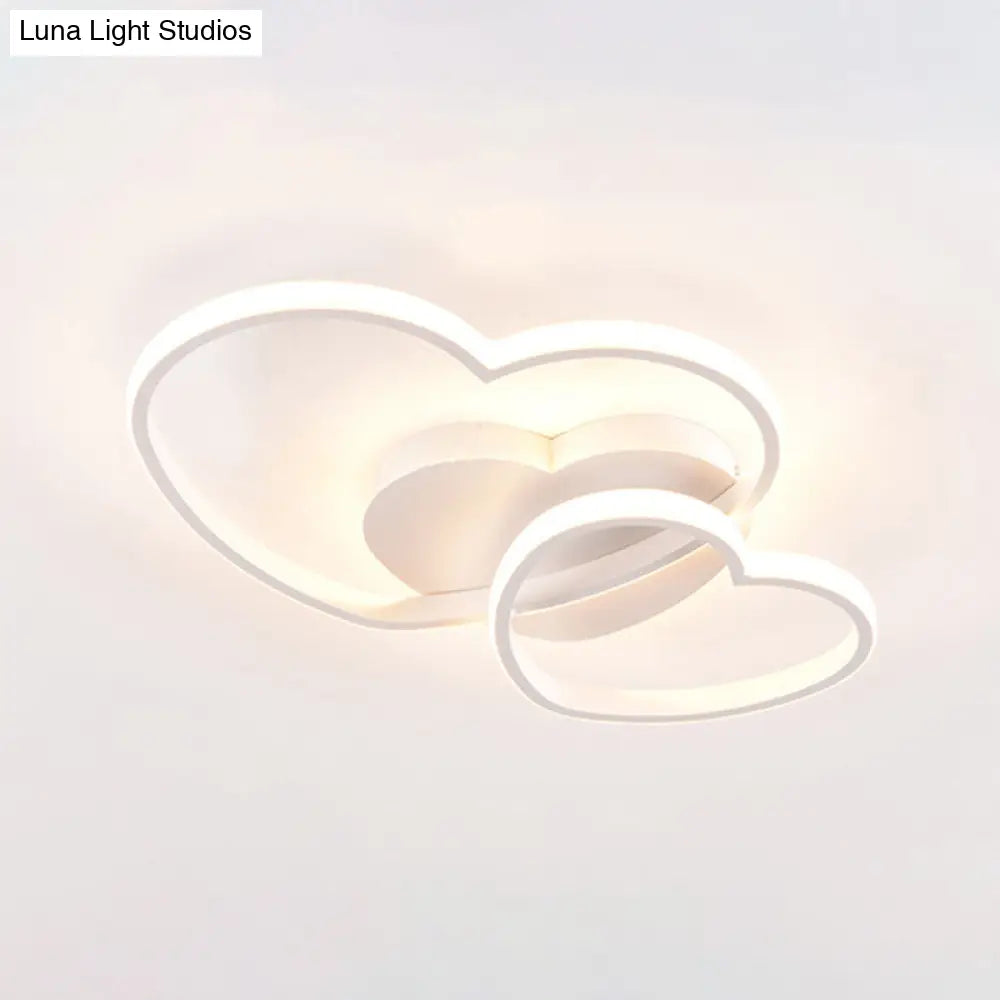 Modern Metal Heart-Shaped Led Flush Mount Ceiling Light