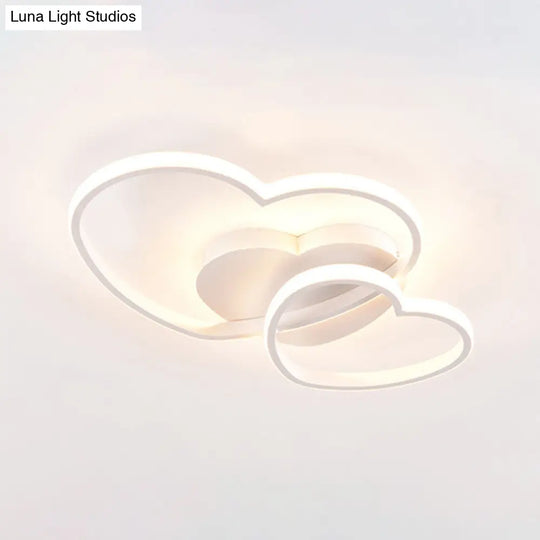 Modern Metal Heart-Shaped Led Flush Mount Ceiling Light