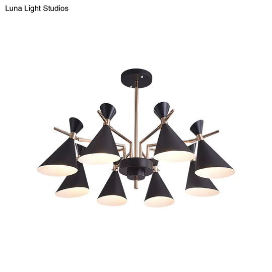 Modern Metal Horn Shade Pendant Lamp - 8 Lights For Living Room