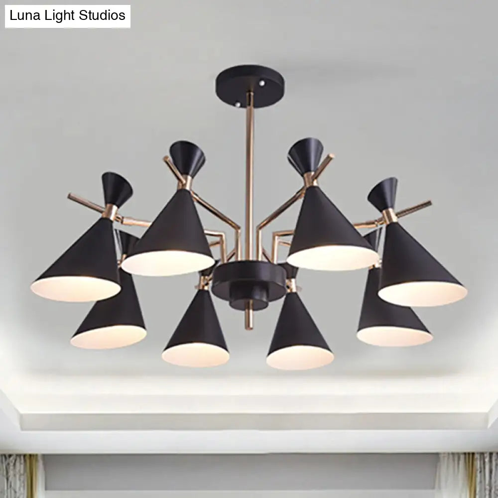 Modern Metal Horn Shade Pendant Lamp - 8 Lights For Living Room