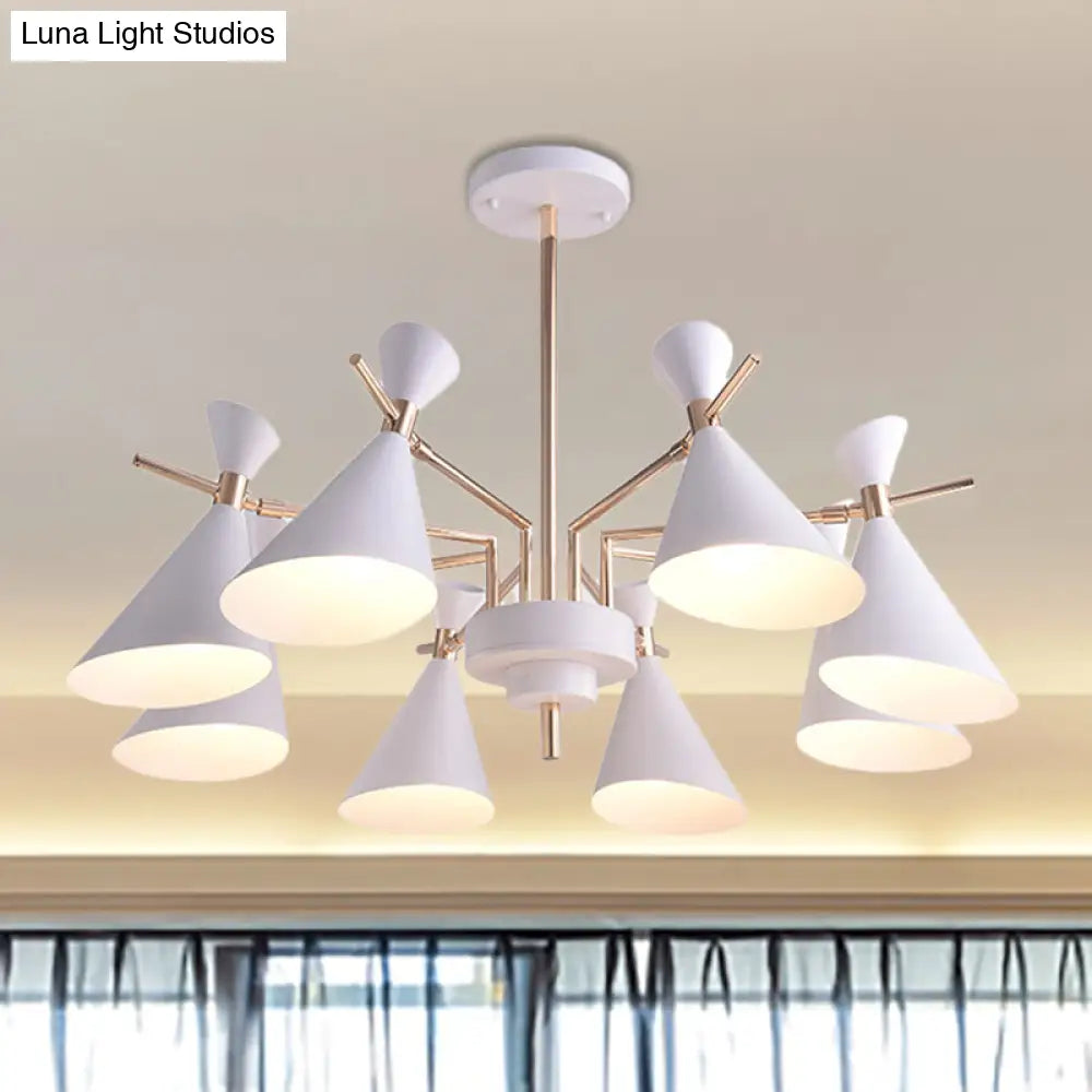 Modern Metal Horn Shade Pendant Lamp - 8 Lights For Living Room