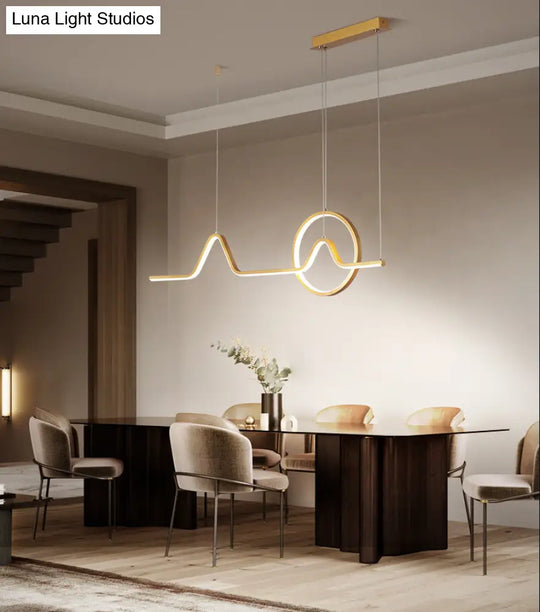 Modern Metal Island Ceiling Light Fixture - Contemporary Design With Led Lighting For Dining Room