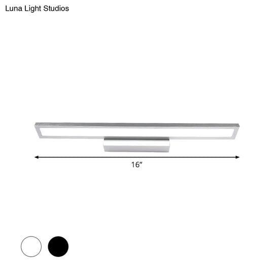 Modern Metal Led Bathroom Wall Sconce In Black/Silver 16/23.5 L - Elegant Vanity Lighting Ideas