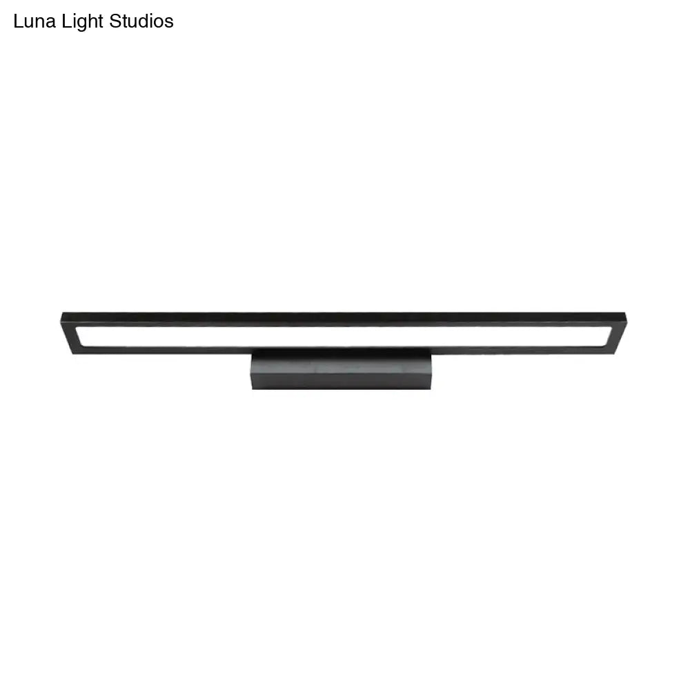 Modern Metal Led Bathroom Wall Sconce In Black/Silver 16/23.5 L - Elegant Vanity Lighting Ideas