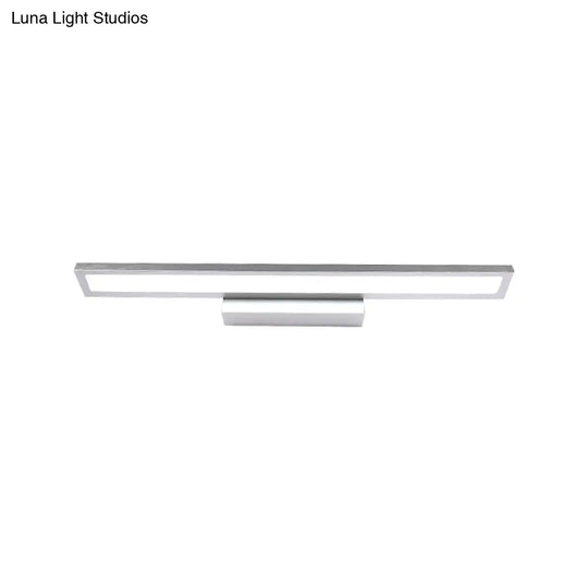 Modern Metal Led Bathroom Wall Sconce In Black/Silver 16/23.5 L - Elegant Vanity Lighting Ideas