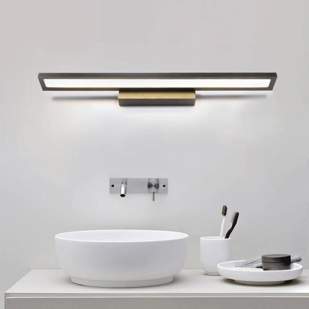 Modern Metal Led Bathroom Wall Sconce In Black/Silver 16/23.5 L - Elegant Vanity Lighting Ideas