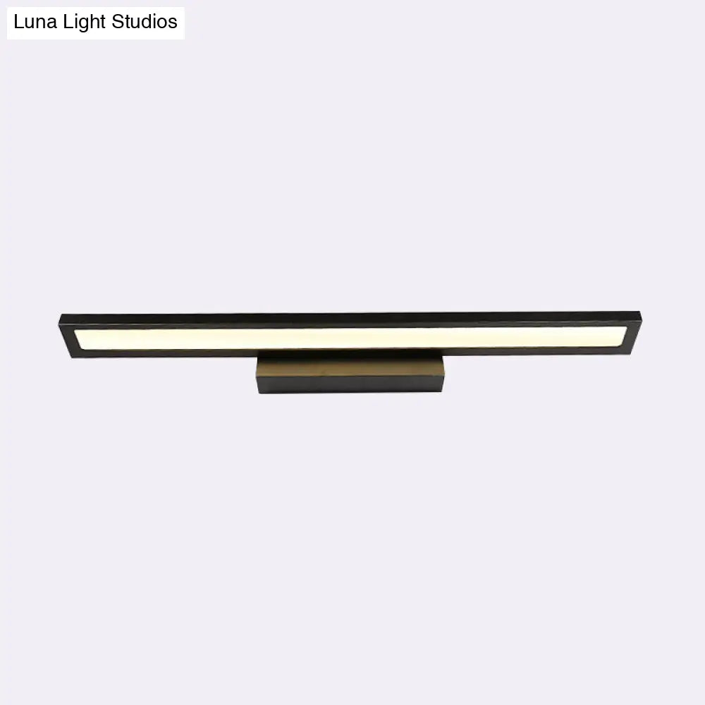 Modern Metal Led Bathroom Wall Sconce In Black/Silver 16/23.5 L - Elegant Vanity Lighting Ideas