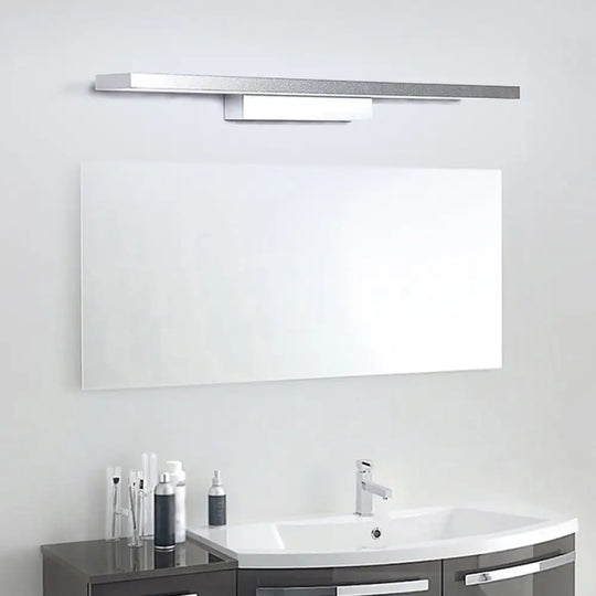 Modern Metal Led Bathroom Wall Sconce In Black/Silver 16/23.5 L - Elegant Vanity Lighting Ideas