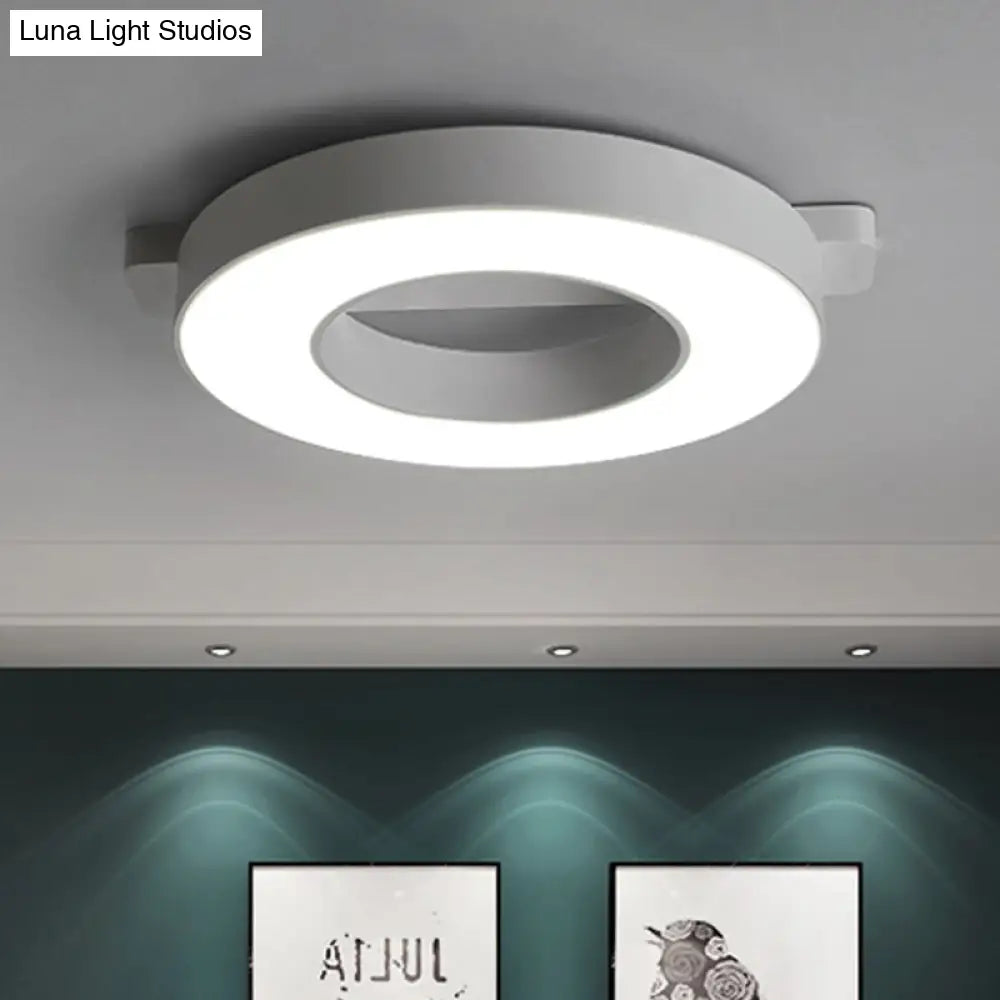 Modern Metal Led Ceiling Flush Light In White/Black - Warm/White Lighting Options Multiple Sizes