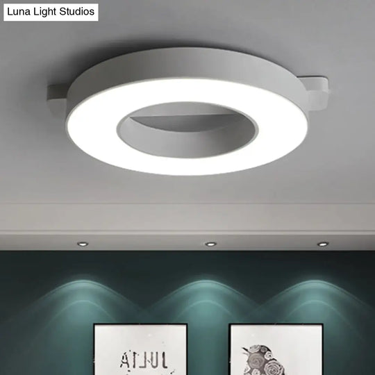 Modern Metal Led Ceiling Flush Light In White/Black - Warm/White Lighting Options Multiple Sizes