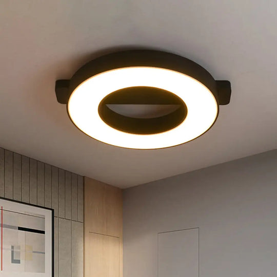 Modern Metal Led Ceiling Flush Light In White/Black - Warm/White Lighting Options Multiple Sizes