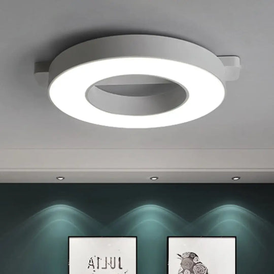 Modern Metal Led Ceiling Flush Light In White/Black - Warm/White Lighting Options Multiple Sizes