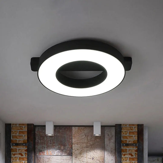 Modern Metal Led Ceiling Flush Light In White/Black - Warm/White Lighting Options Multiple Sizes