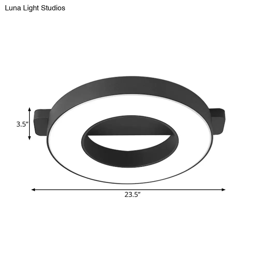 Modern Metal Led Ceiling Flush Light In White/Black - Warm/White Lighting Options Multiple Sizes