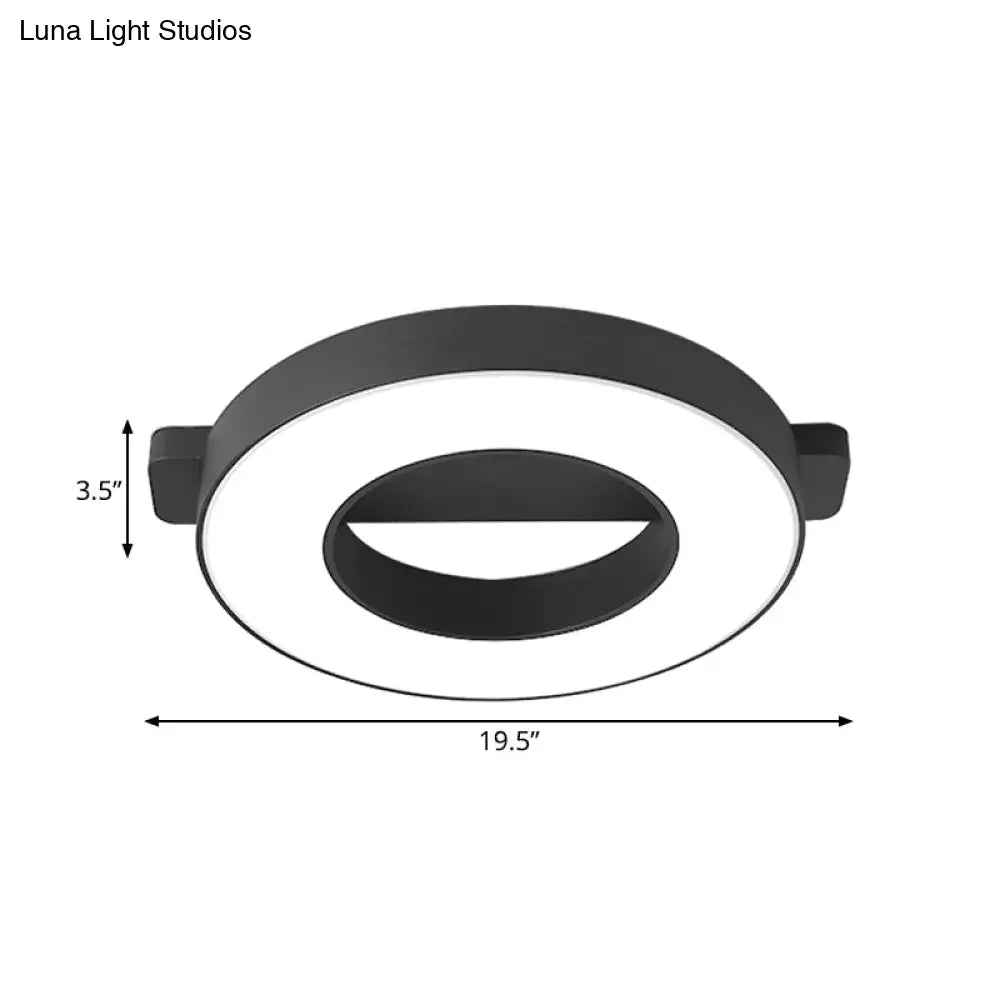 Modern Metal Led Ceiling Flush Light In White/Black - Warm/White Lighting Options Multiple Sizes