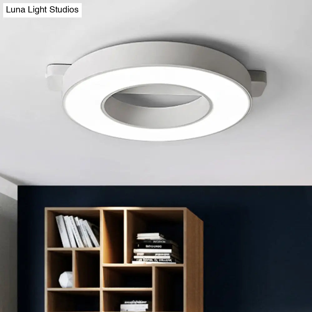 Modern Metal Led Ceiling Flush Light In White/Black - Warm/White Lighting Options Multiple Sizes