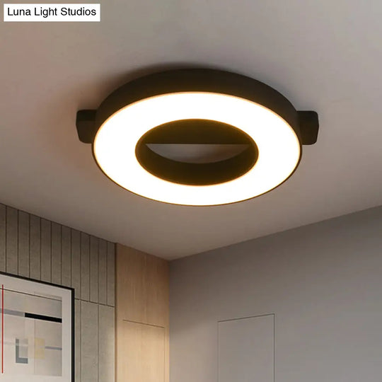 Modern Metal Led Ceiling Flush Light In White/Black - Warm/White Lighting Options Multiple Sizes