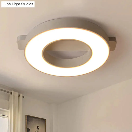 Modern Metal Led Ceiling Flush Light In White/Black - Warm/White Lighting Options Multiple Sizes