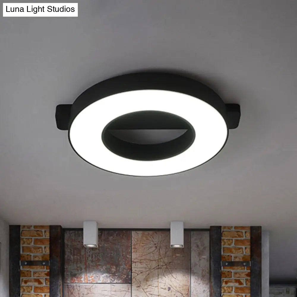 Modern Metal Led Ceiling Flush Light In White/Black - Warm/White Lighting Options Multiple Sizes