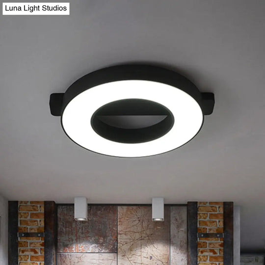 Modern Metal Led Ceiling Flush Light In White/Black - Warm/White Lighting Options Multiple Sizes