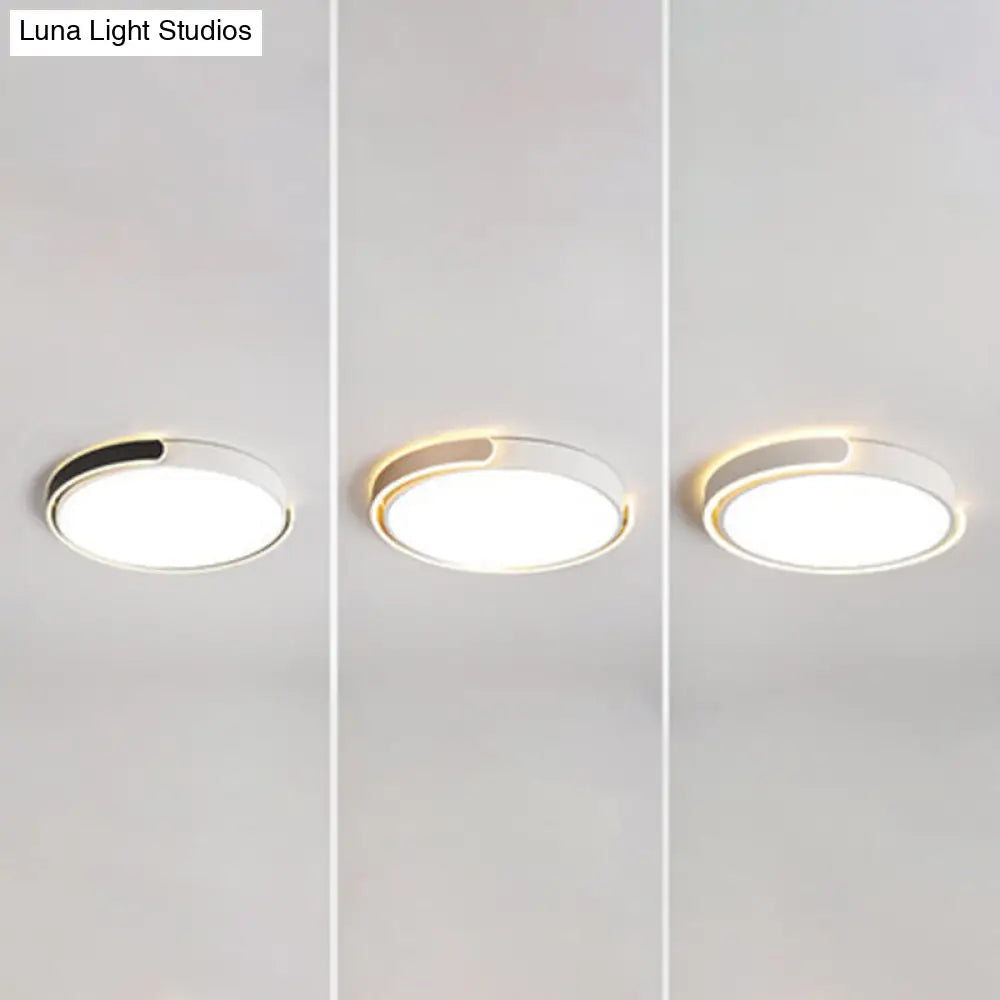 Modern Metal Led Ceiling Light Fixture With Acrylic Diffuser - Stylish Flushmount Lighting For