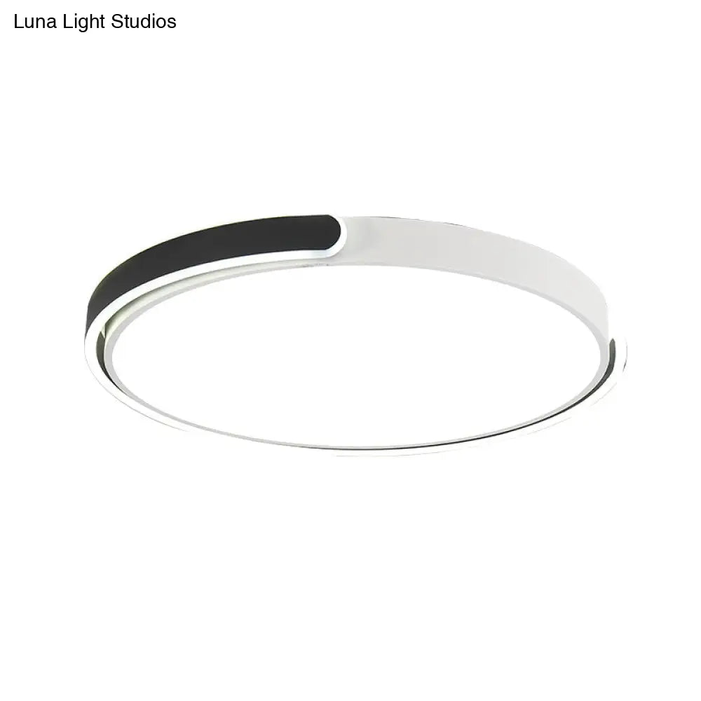 Modern Metal Led Ceiling Light Fixture With Acrylic Diffuser - Stylish Flushmount Lighting For