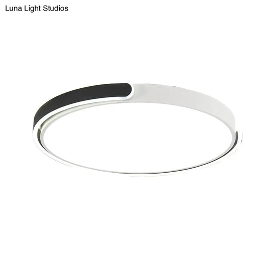 Modern Metal Led Ceiling Light Fixture With Acrylic Diffuser - Stylish Flushmount Lighting For