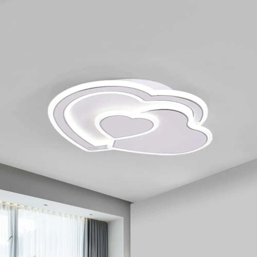 Modern Metal Led Ceiling Mounted Fixture For Guest Room - Minimalist Black & White Flush Light