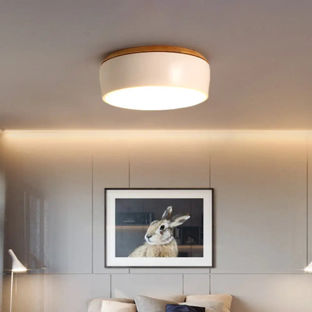 Modern Metal Led Ceiling Mounted Lamp With Flush Mount Design Multiple Colors And Recessed Diffuser