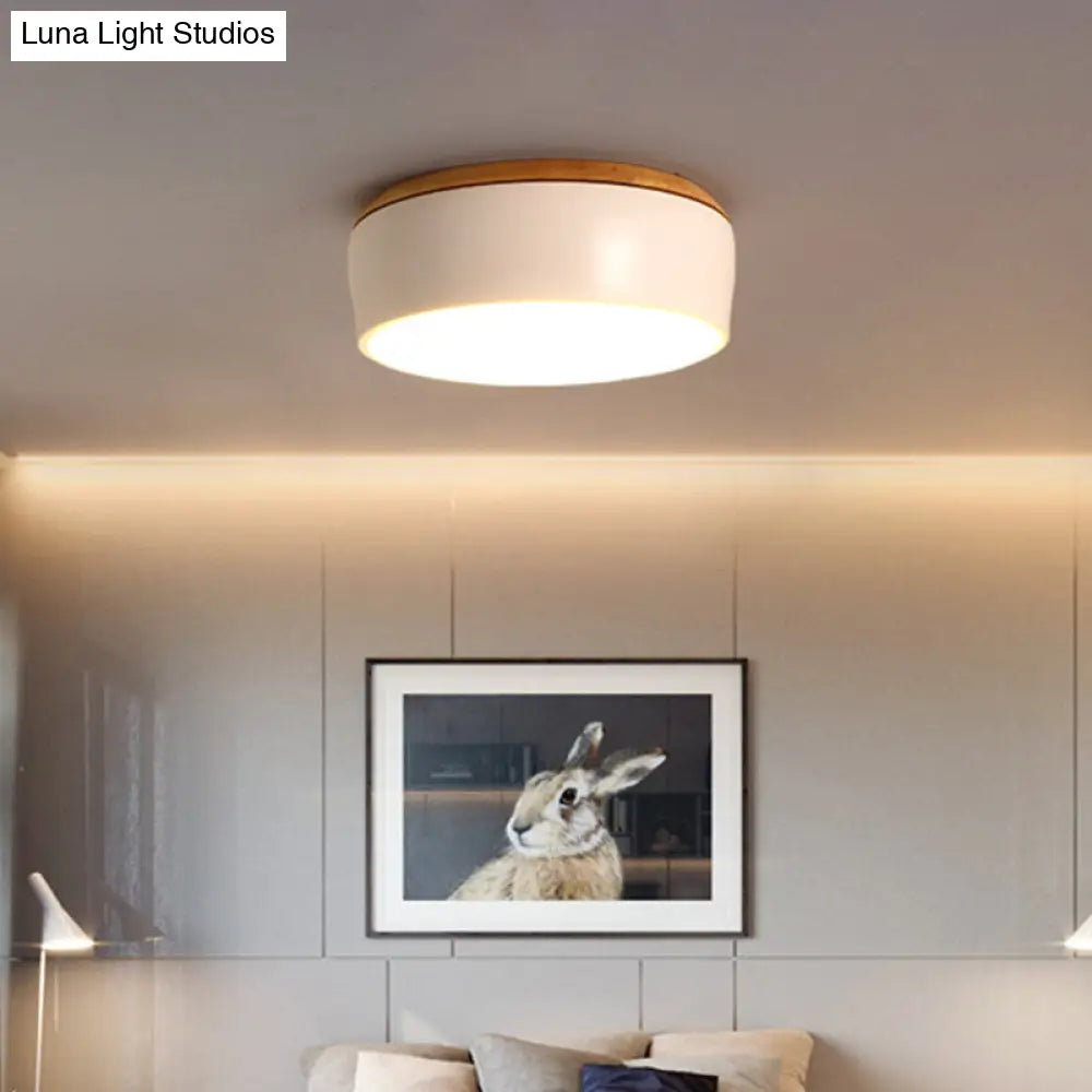 Modern Metal Led Ceiling Mounted Lamp With Flush Mount Design Multiple Colors And Recessed Diffuser