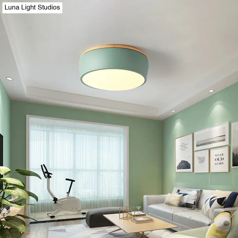 Modern Metal Led Ceiling Mounted Lamp With Flush Mount Design Multiple Colors And Recessed Diffuser