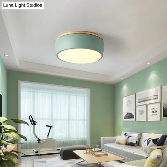 Modern Metal Led Ceiling Mounted Lamp With Flush Mount Design Multiple Colors And Recessed Diffuser