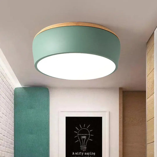 Modern Metal Led Ceiling Mounted Lamp With Flush Mount Design Multiple Colors And Recessed Diffuser