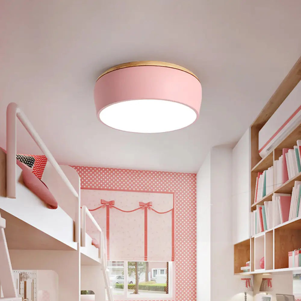 Modern Metal Led Ceiling Mounted Lamp With Flush Mount Design Multiple Colors And Recessed Diffuser