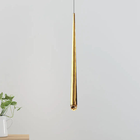 Modern Metal Led Ceiling Pendant Light - Adjustable Cord Black/Brass Ideal For Minimalist Living