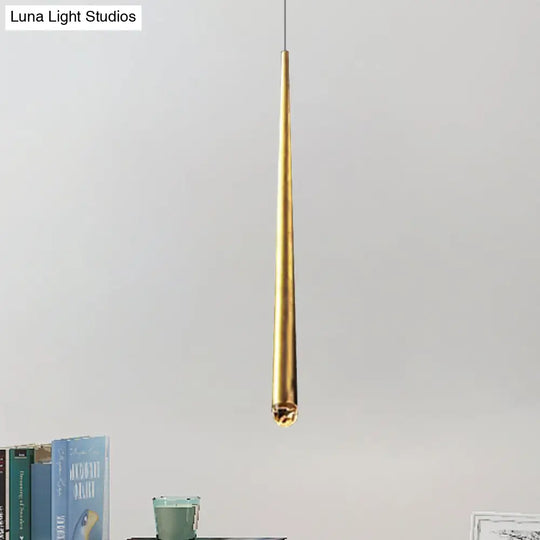 Modern Metal Led Ceiling Pendant Light - Adjustable Cord Black/Brass Ideal For Minimalist Living